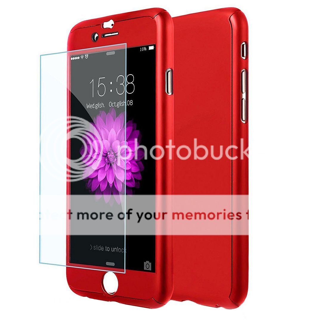360 Hybrid Shockproof Case Cover Tempered Glass for Apple iPhone 6 6s 7